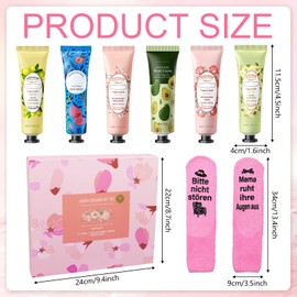 Gifts for Mum Socks with Saying: Bitte Nicht Stören Mama Ruht Ihre Augen aus - Pack of 6 Hand Cream Christmas for Dry Hands and Feet, Mum Gift Birthday, Christmas Gifts for Women