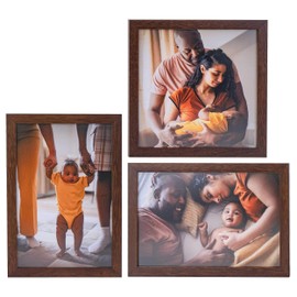 CountryArtHouse 16x6 Frame Brown Mahogany Solid Wood Picture Frame Includes UV Acrylic Plexiglass, Acid Free Foam Backing Board and Hanging Hardware