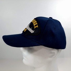 EAGLE CREST USS Essex CV-9 Embroidered Patch Cap Baseball Hat Strapback Navy Blue Acrylic