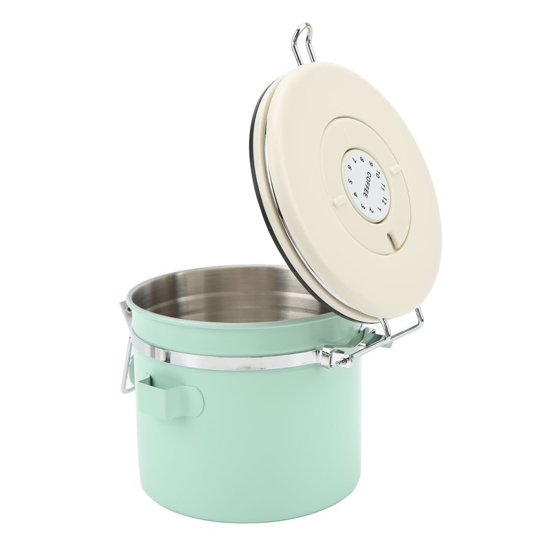 Coffee Canister Mint Green Food Grade Stainless Steel Airtight Coffee
