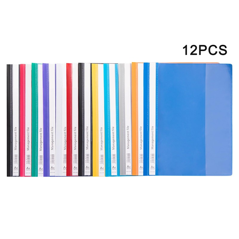 AUTUUCKEE 12 Pcs A4 Document Folder, Modern Plastic Folders with