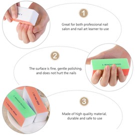 Healeved 10pcs Sponge Polishing Blocks for Nail Art Multi-functional Nail Buffers for Manicure and Surface Sanding for Home Use Suitable for Natural