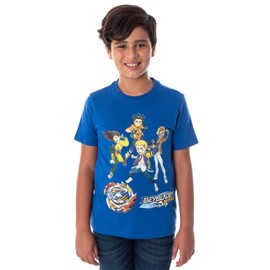 Beyblade Burst Boys' Valt Aoi Dante Koryu Arman Kusaba Fumiya Kindo and Ace Dragon T-Shirt Tee (SM, 6/7) Royal Blue