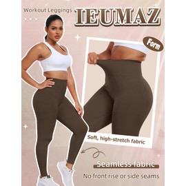 Ieumaz Form Seamless Workout Gym Leggings Scrunch Butt Lifting Leggings for Women High Waist Tummy Control Yoga Pants
