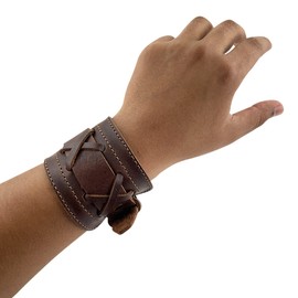 Hide & Drink, Ragnarok Bracelet Handmade from Full Grain Leather - Fashionable, Stylish, Trendy Men’s Wristband - Heavy Duty Hardware, Durable, Adjustable Cuff - Bourbon Brown, 11 inches, Full Grain