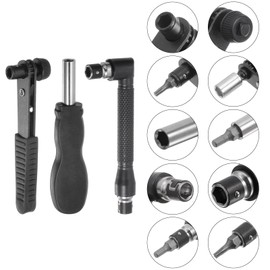 TOP-VIGOR 24Pcs Flexible Drill Bit Extension Kits, Screwdriver Bit Set, 1/4" Hex Shank Screw Driver Kit Handle Tools with Black Flexible Extension Bit Shaft for Electronics, Phones, Computer