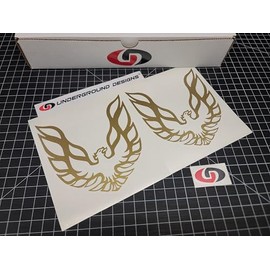 Firebird Decals (2pk) Retro Pillar Window Accent Stickers Fits Pontiac Trans Am Formula 350 LTX LSX Select Color: (Metallic Gold)