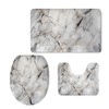 UNICEU Grey White Marble 3 Piece Bathroom Rug Set Includes