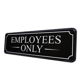 Employees Only Sign for Office Door Wall Home and Business - Black White Large Sticker - self-Adhesive 9×3 in - Easy Installation Without Any Tools - Quality Guaranteed by MolnijaPro