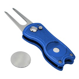 Golf Divot Repair Tool with Pop-up Button & Magnetic Ball Marker Pitch Mark, Lightweight, Portable, Mini Divot Repair Tool, Best Choice for Professional Golfers (Blue(104))