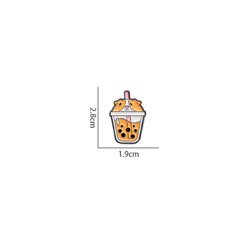 Pack of 4 Bubble Tea Badges Bubble Tea Pin Shiba