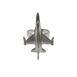 Kiola Designs Silver Toned Falcon Jet Plane Adjustable Size Fashion Ring