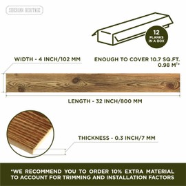 SIBERIAN HERITAGE Wood Paneling for Wall - Reclaimed Wood Planks for Rustic Decor - Set of 24 Barnwood Planks (32 x 4 x 0.3 Inch) - 21 Sq Ft in 2 Boxes - Natural Brown - DIY (Nailed or Glued)