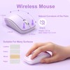 MIKIBY i68 Wireless Typewriter Keyboard and Mouse Combo,Purple Keyboard with
