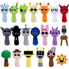 WESOPAN Sprunki Plush, 8pcs Sprunky Wenda Sprunki Gray Plushies, Sprunk Soft Stuffed Toys Dolls for Fans Boys and Girls (20PCS)