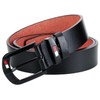 Zliger Men's Leather Belt Pin Buckle Black for Jeans Casual