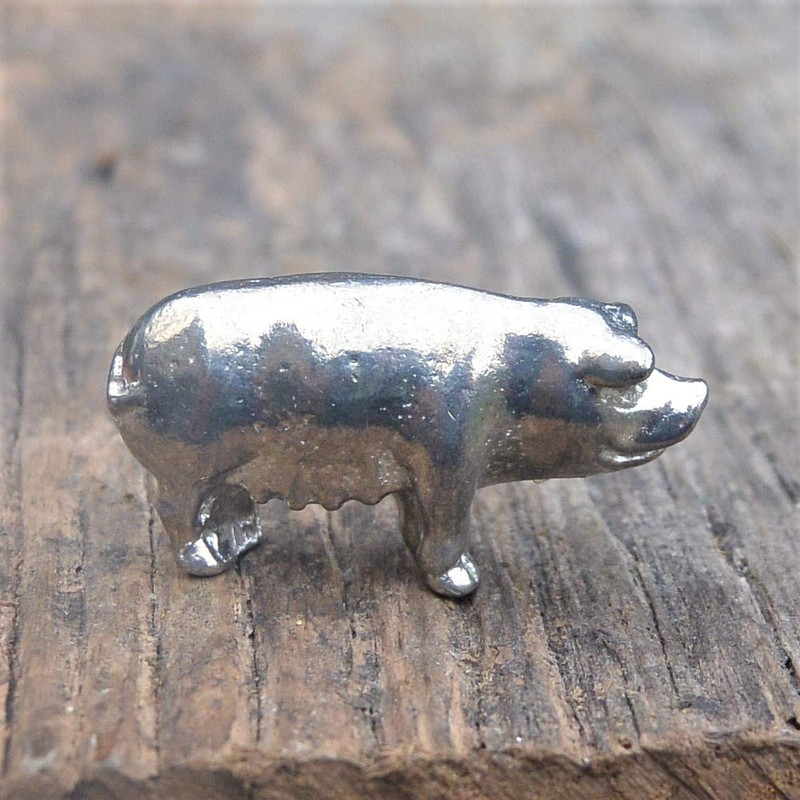Beautiful Standing Pig Animal Figurine, Handcast in Fine Pewter by