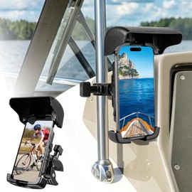 Boat Phone Holder Marine with Mount Sunshade for Bike ,Kayak,Motorcycle | 360° Rotatable Crab Clamp Cell Phone Mount, Universal Smartphone Accessory