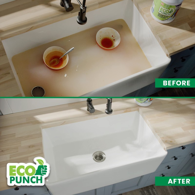 Eco Punch - Professional Strength Drain Clog Dissolver | Heavyweight