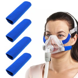 4パック ストラップカバー CPAPマスク用 Dexspoeny フェイスクッションパッド 再利用可能な快適パッド ほとんどのCPAPマスクにフィット アクセサリー&サプライ ソフトフリースマスクカバー ブルー 赤のマークを軽減 不快感を軽減