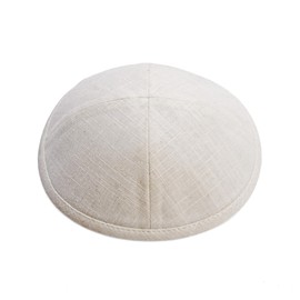 JL Kippha's EBeinante Leinen Creme Farbe Kippah Yarmulke jüdischen Yamaka Kippa Israel Cap Judaica mit Clip