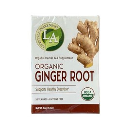 Lifestyle Awareness Teas, Caffeine Free Organic Ginger Root Tea, 20 Count (Pack of 1)