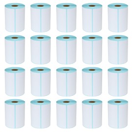 L LIKED 4"x 6" Direct Thermal Labels White Perforated Shipping Labels, 250 Labels per Roll, 20 Rolls - Commercial Grade