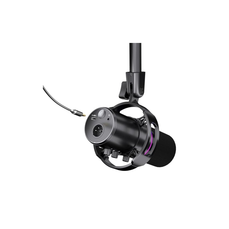 Micrófono Dinámico USB/XLR Gamer con Brazo Articulado - Micrófono Podcast