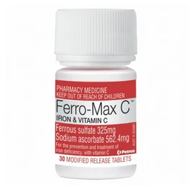 Ferro Max C Iron & Vitamin C 30 Tablets (Limit ONE per Order)