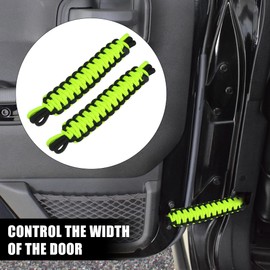X AUTOHAUX 2 Pcs Door Limiting Strap for Jeep Wrangler TJ JK JKU JL JLU YJ for Gladiator JT 2/4 Door 1987-2021 Check Straps Nylon to Keep Door Open Black Shiny Green