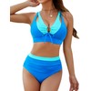 Blooming Jelly Women's High Waisted Bikini Sets Tummy Control Swimsuits