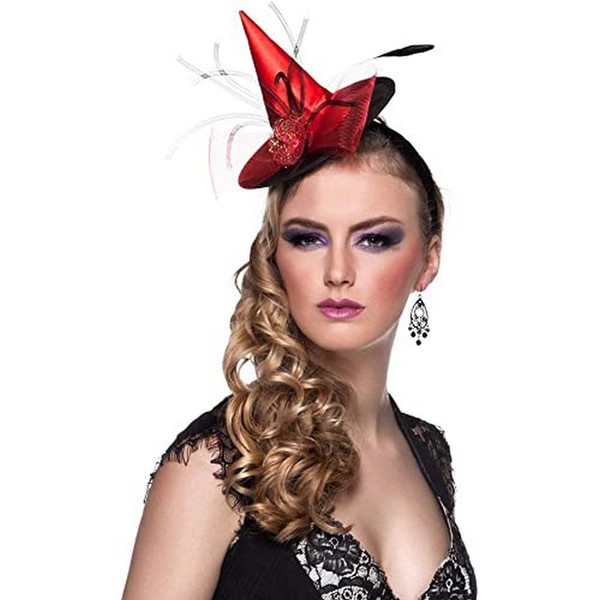 Boland 00803 Haarreif Hexe Ceara, Rot/Schwarz, One Size