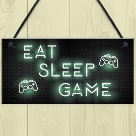 RED OCEAN Gaming Gifts Eat Sleep Game Novelty Gamer Son Gifts Gaming Bedroom Accessories Birthday Gifts For Son