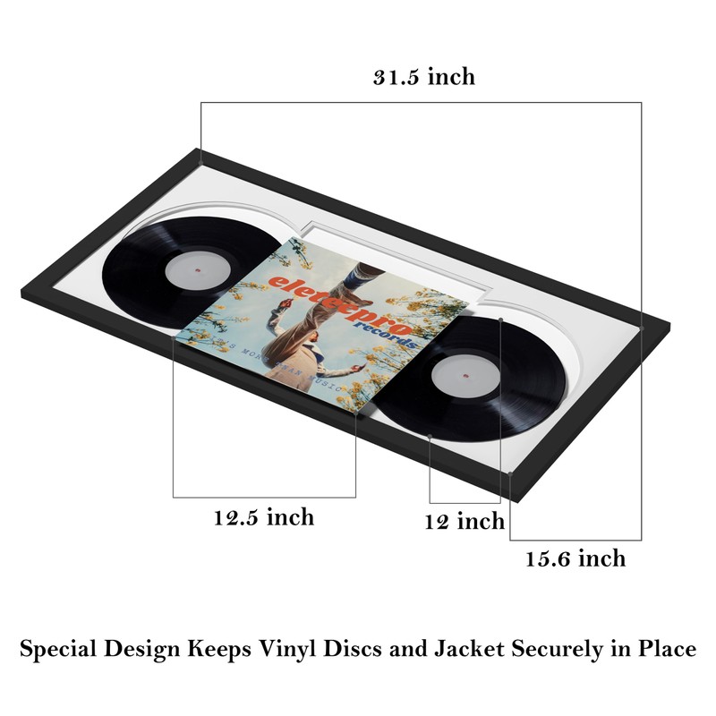 eletecpro 16x32 Record Frame for 12-inch Double LP Records Display,