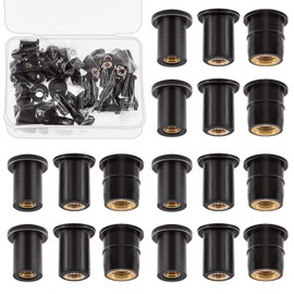 Tanstic 37Pcs M4 M5 M6 Rubber Well Nuts Kit, Neoprene Expansion Brass Nuts Insert Fairing Universal Motorcycle Fasteners Ideal for Canoe, Boat, Kayak