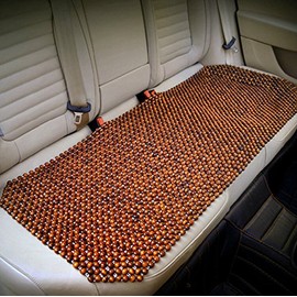 HomDSim Wood Beaded Auto Car Seat Cover,Natural Rosewood Wooden Bead Cool Refreshing Back Massaging Comfort Cushion Mat,Premium Quality Universal for Car Truck on Summer (Rear seat)