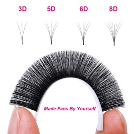 Lash Extensions Easy Fan Lash Extensions Volume Eyelash Extensions 0.03 0.05 0.07 Thickness FADLASH Self Fanning Eyelash Extension Permanent (0.07-C, 8mm)
