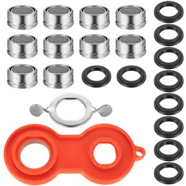 Tenbrachian Wasserhahn Perlatoren für Wasserhähne M24, 10 Stück Wasserhahn Sieb Strahlregler M24, Wasserhahn Aufsatz Luftsprudler, Bad Küche Wasserhahn Filter Wasserstrahlregler, mit 2 Schlüssel