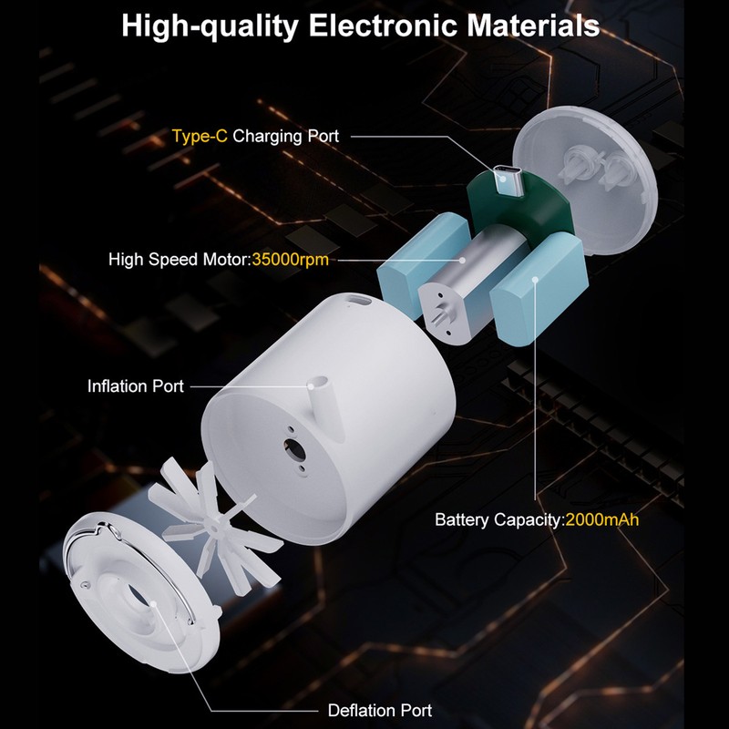 Electric Air Pump 4 in 1 Mini Portable 2000mAh Battery