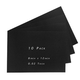 OffiXymeric 10 Pack A4 Size Black Opaque Rigid PVC Sheets, 0.5mm Thick, 297mm x 210mm Plastic Sheet for DIY Office Cutting, Signs, Display Projects