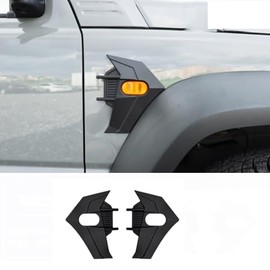 ABS Black Side Fender Turn Signal Light Lamp Cover，Fit for Suzuki Jimny 2-Door 4-Door 2019-2025，Side Turn Signal Light Cover Guard Fender Turn Signal Lamp Frame Bezel Trim