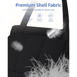 Narwey Puffer Travel Tote Bag for Women Work with 15.6" Laptop Compartment, Lightweight Quilted Puffy Tote Bags with Luggage Sleeve for Carry on, College, Gym, Nurse (Black, Large)