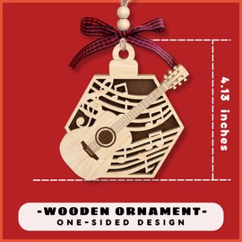 MAPDTWO Guitar Ornaments - Guitars Christmas Ornament, Acoustic Guitars Ornament - Guitar Gifts for Lovers, Guitarist, Music Lovers, Teachers - Wooden Christmas Ornaments