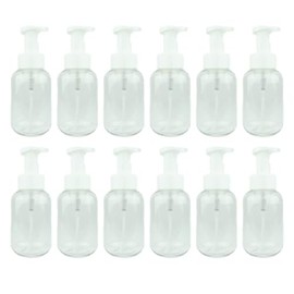 Nature Packaged Plastic Clear 10oz Foam Soap Spray Bottle: 48 Pack - Empty Spray Bottles - Clear Refillable Container for Water, Essential Oils, Hair, Adjustable Head Sprayer and Stream