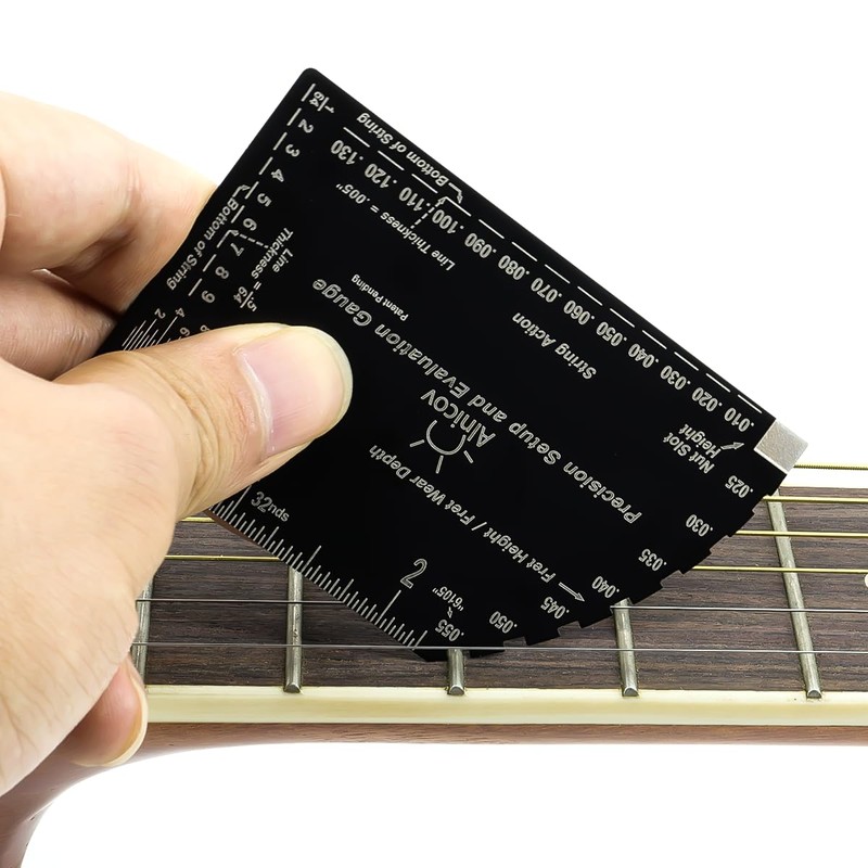 RuiJOTWAT 8-in-1 Guitar String Action Gauge Fret Rocker Ruler Luthier