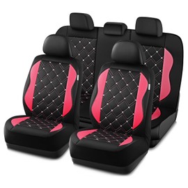 Road Comforts Seat Covers, Premium Leather Car Seat Covers Full Set for Women Girls,Airbag Compatible, Automotive Seat Covers Universal Fit Most Cars,Vans,Truck,SUV