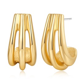 HolidayQbee Gold Drop Earrings Gold Earrings Dangly Gold Irregularity Earrings Womens Perfect Holidays Gift, Zinc, No Gemstone