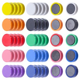 CONNECTION Pack of 50 Colourful Magnets for Magnetic Board, Fridge Magnets, Whiteboard Magnets, Small Round Decorative Magnets Strong for Locker Photo School Magnetic Wall Notice Board Magnets (10
