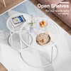 aboxoo White Nesting Glass Table Set of 2, Small Glass