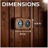 Premium Wooden Sauna Thermometer & Hygrometer - Large Numbers, Durable